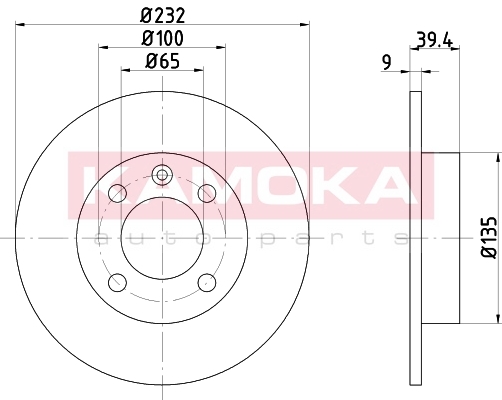 KAMOKA 103146 Brzdový kotouč