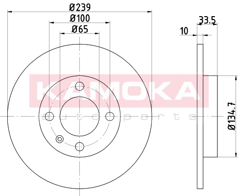 KAMOKA 103156 Brzdový kotouč