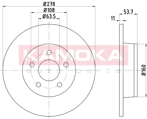 KAMOKA 103177 Brzdový kotouč