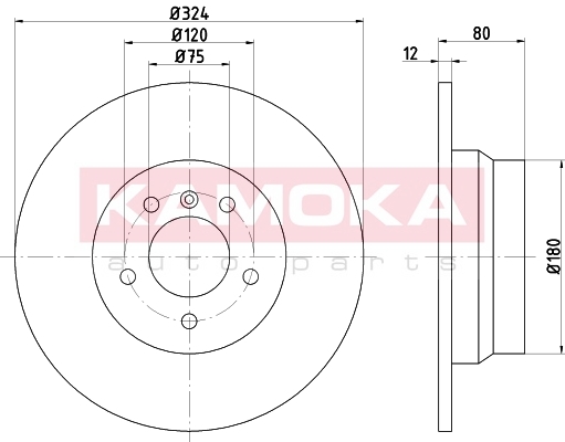 KAMOKA 103187 Brzdový kotouč