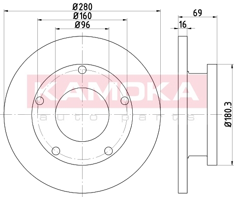 KAMOKA 103202 Brzdový kotouč