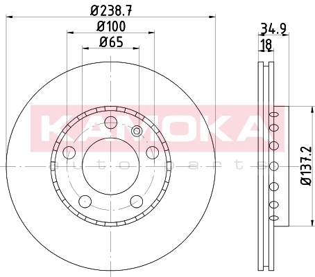 KAMOKA 103205 Brzdový kotouč