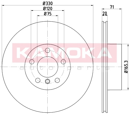 KAMOKA 103220 Brzdový kotouč