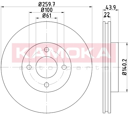 KAMOKA 103239 Bremsscheibe