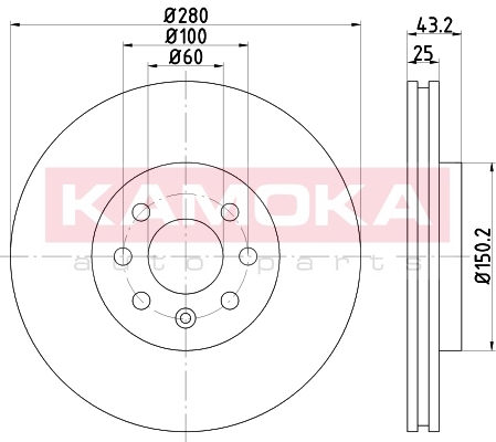 KAMOKA 103258 Bremsscheibe