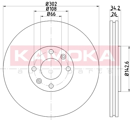 KAMOKA 103263 Brzdový kotouč