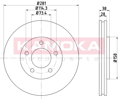 KAMOKA 103270 Brzdový kotouč