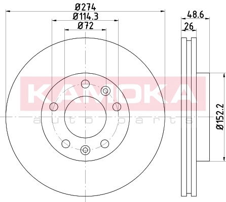 KAMOKA 103285 Brzdový kotouč