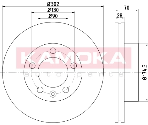 KAMOKA 103293 Brzdový kotouč