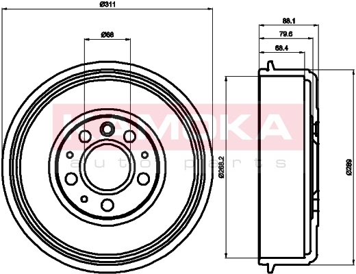 KAMOKA 104009 Bremstrommel