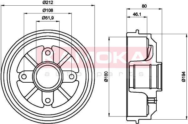 KAMOKA 104022 Bremstrommel