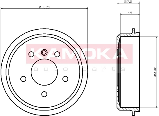 KAMOKA 104045 Bremstrommel