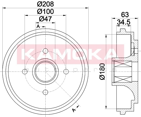 KAMOKA 104046 Bremstrommel