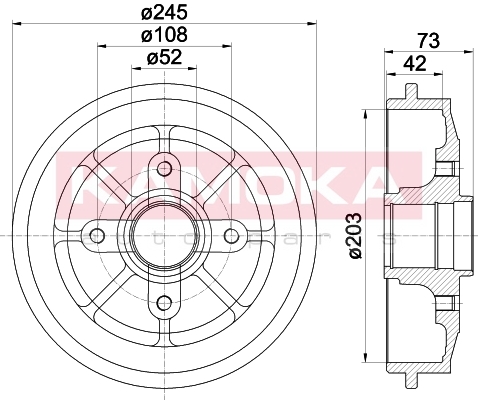 KAMOKA 104049 Bremstrommel