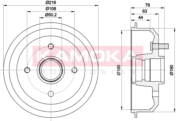 KAMOKA 104063 Bremstrommel