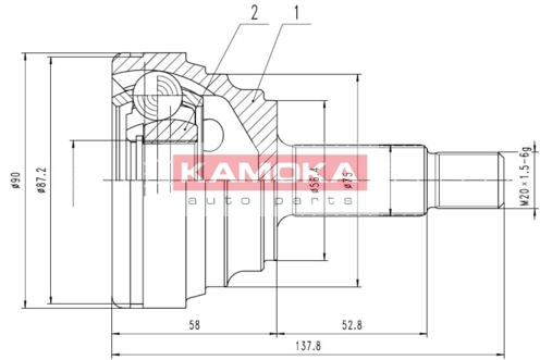 KAMOKA 6606 Gelenksatz,...