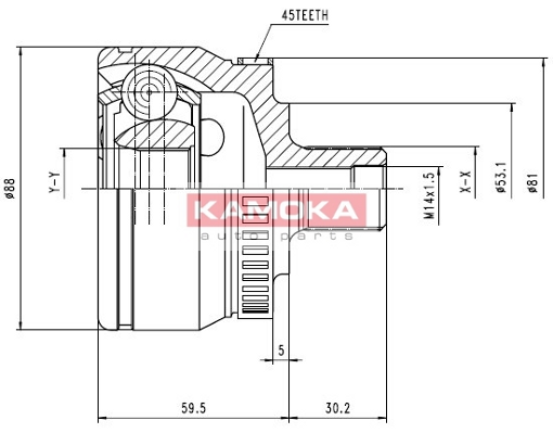 KAMOKA 6762 Gelenksatz,...