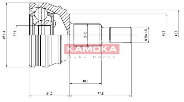 KAMOKA 6864 Gelenksatz,...