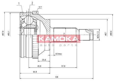 KAMOKA 7088 Sada kloubů,...