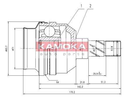 KAMOKA 8009 Gelenksatz,...