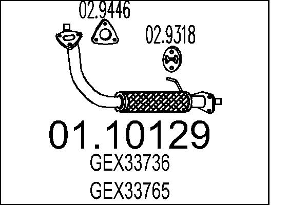 MTS 01.10129 Výfuková trubka