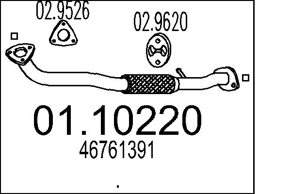 MTS 01.10220 Výfuková trubka