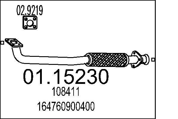 MTS 01.15230 Výfuková trubka