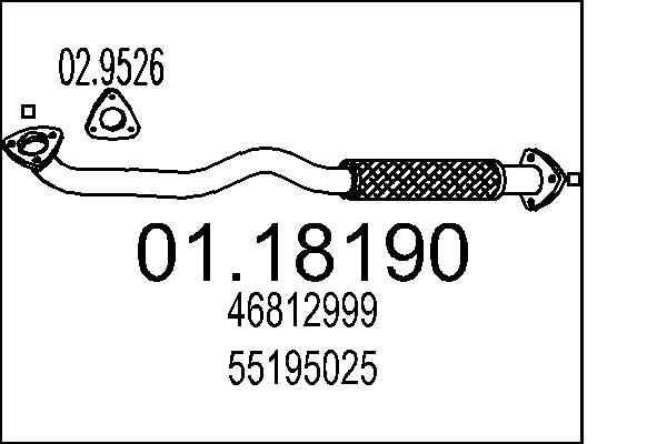 MTS 01.18190 Tubo gas scarico