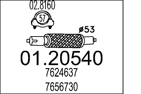 MTS 01.20540 Prużný díl výfuku
