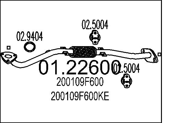 MTS 01.22600 Výfuková trubka