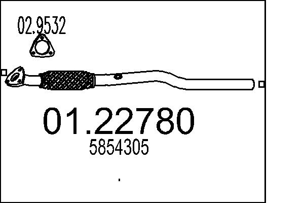 MTS 01.22780 Výfuková trubka