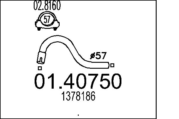MTS 01.40750 Výfuková trubka