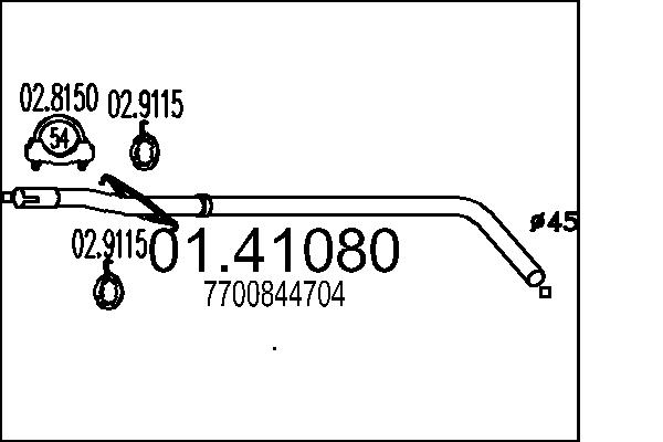 MTS 01.41080 Výfuková trubka