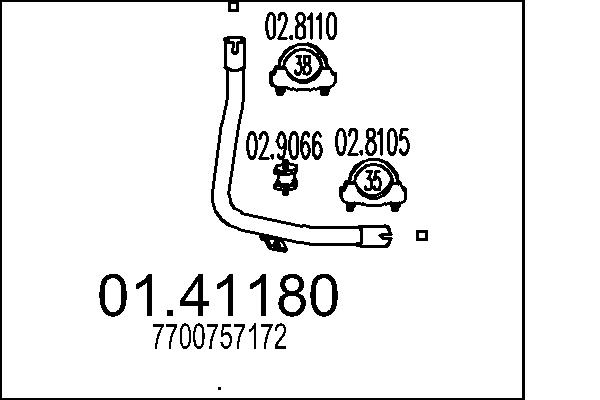 MTS 01.41180 Výfuková trubka
