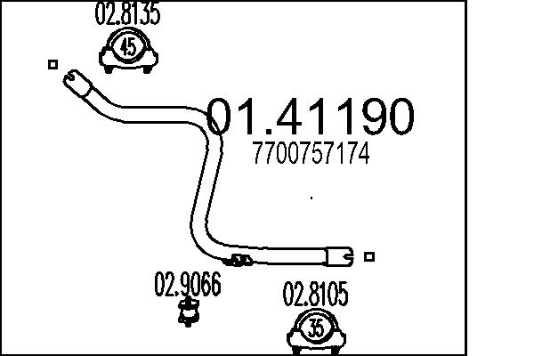 MTS 01.41190 Výfuková trubka