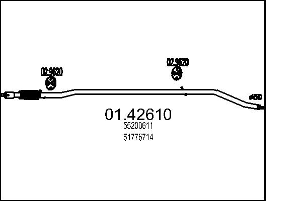 MTS 01.42610 Výfuková trubka