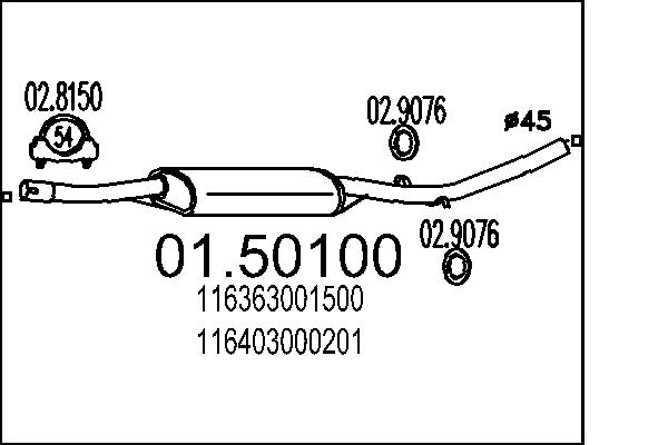 MTS 01.50100 Stredni tlumic...