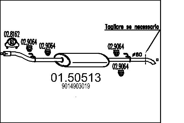 MTS 01.50513 Stredni tlumic...