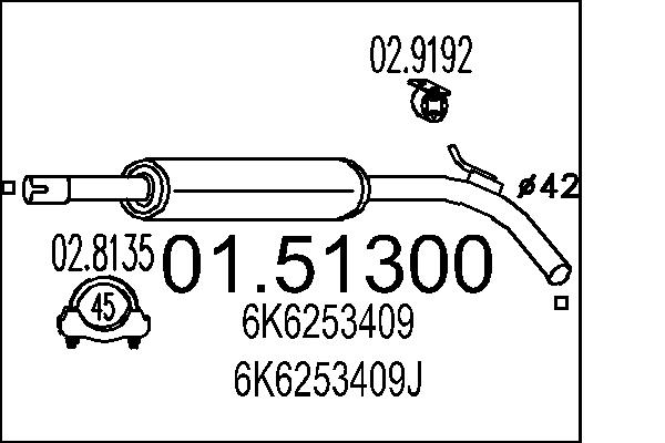 MTS 01.51300 Stredni tlumic...