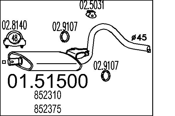 MTS 01.51500 Stredni tlumic...