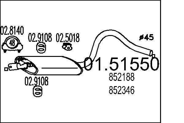 MTS 01.51550 Stredni tlumic...