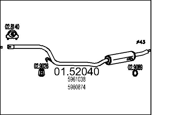 MTS 01.52040 Stredni tlumic...