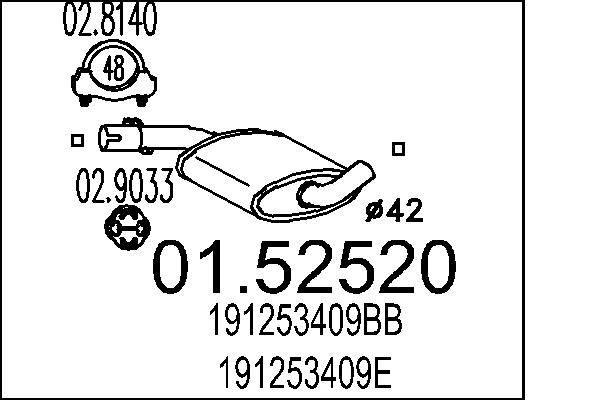 MTS 01.52520 Stredni tlumic...