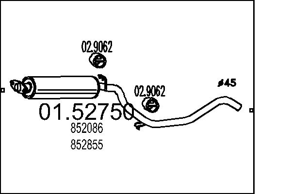 MTS 01.52750 Stredni tlumic...