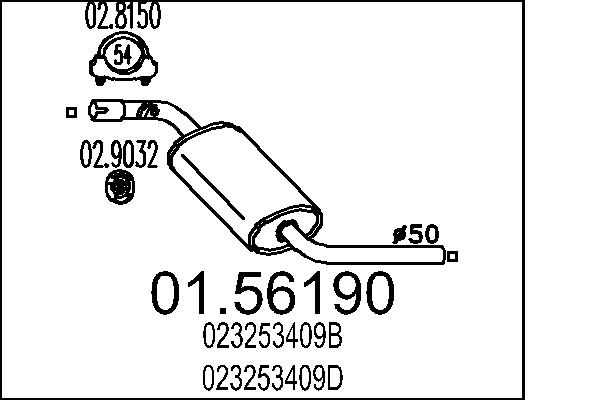 MTS 01.56190 Stredni tlumic...