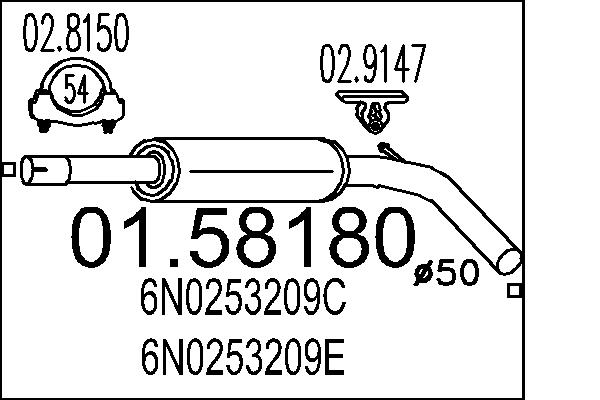 MTS 01.58180 Stredni tlumic...