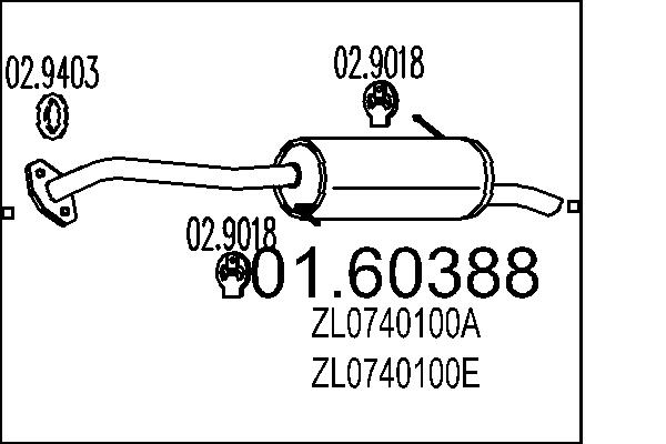 MTS 01.60388 Zadni tlumic...