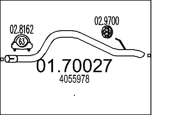MTS 01.70027 Výfuková trubka