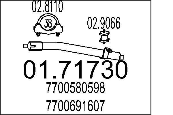 MTS 01.71730 Výfuková trubka