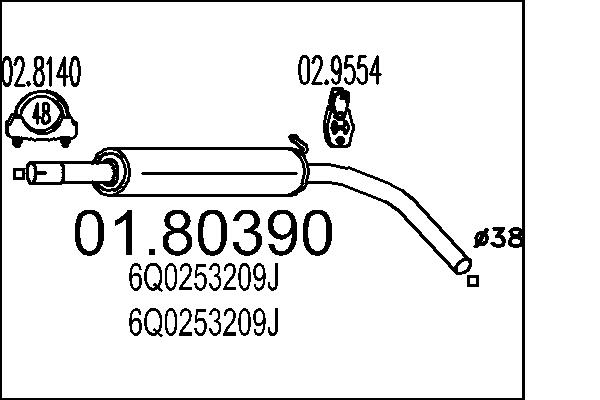 MTS 01.80390 Stredni tlumic...